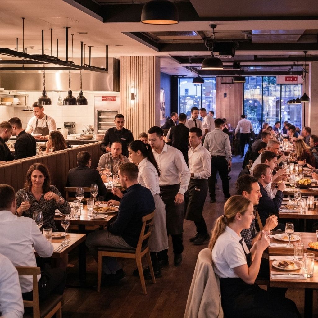 Busy restaurant with professional service